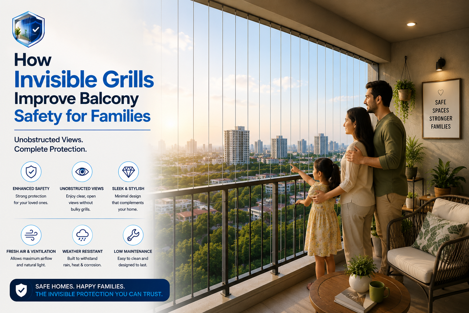 How Invisible Grills Improve Balcony Safety for Families