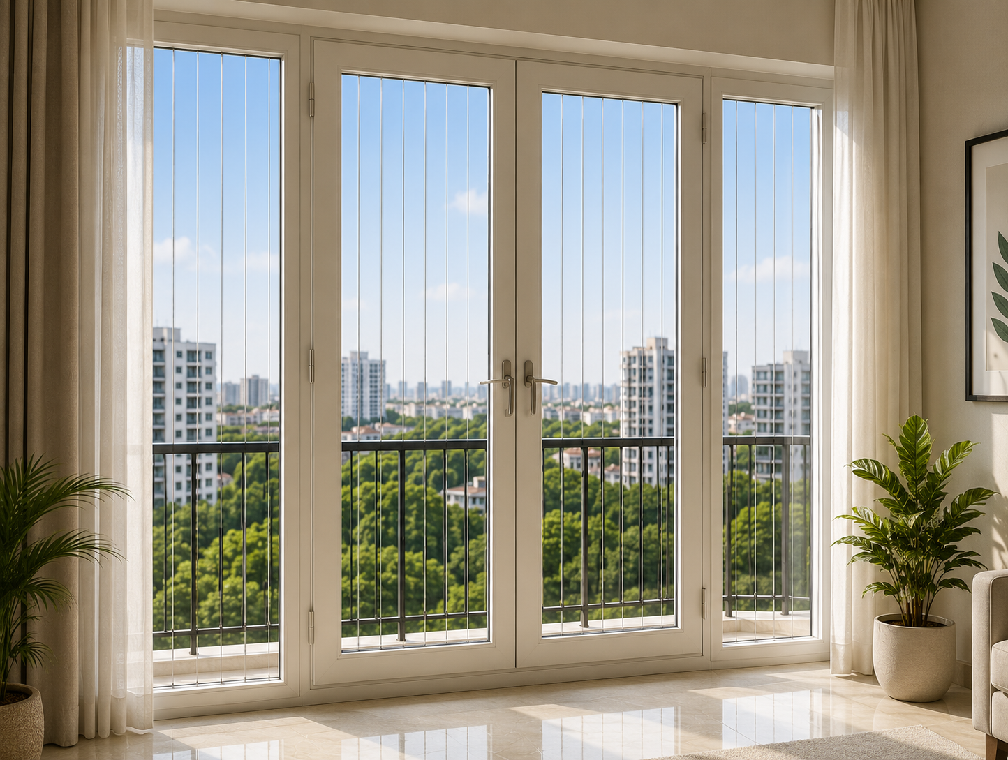 Invisible Grill for French Windows