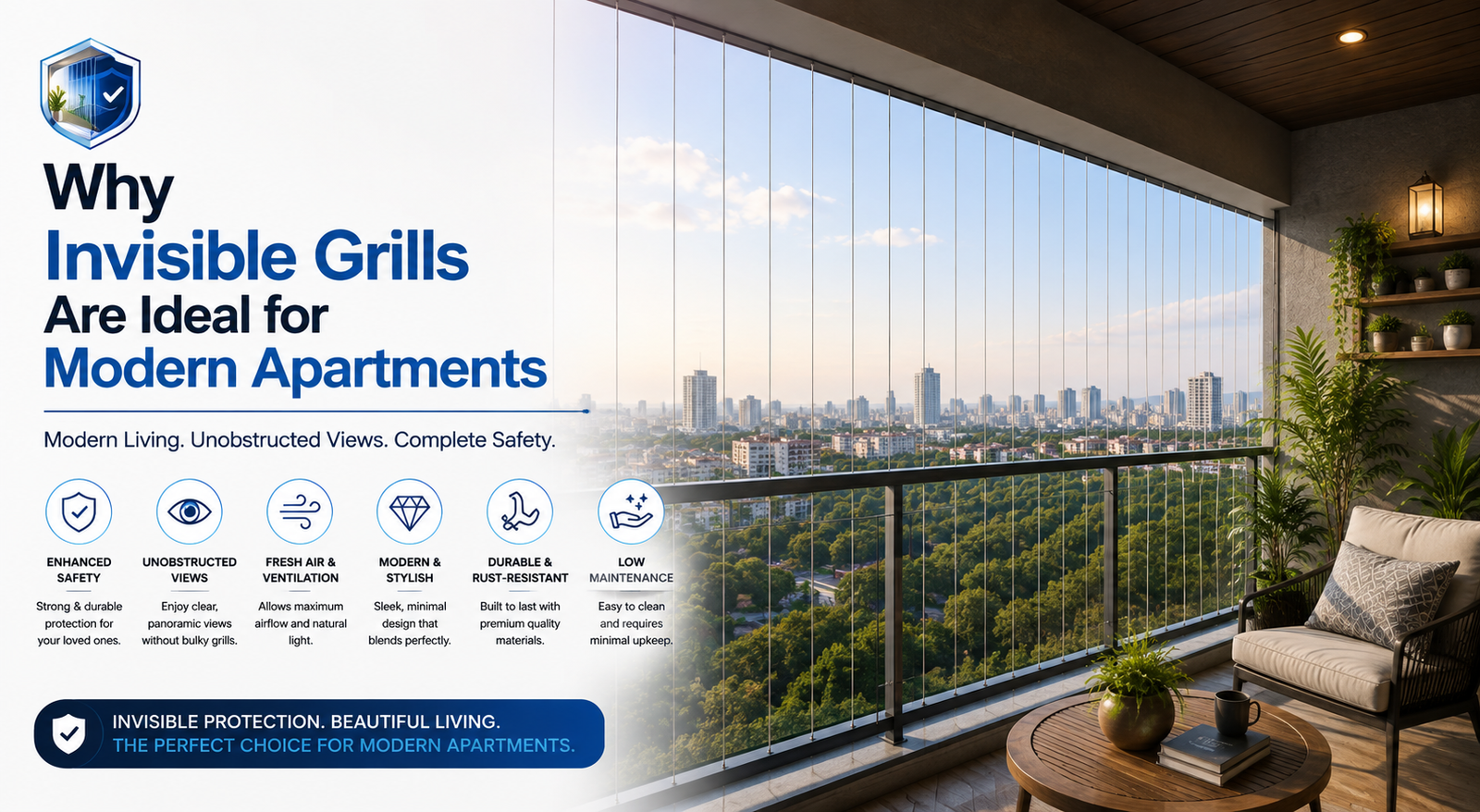 Why Invisible Grills Are Ideal for Modern Apartments
